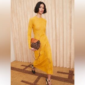 Ulla Johnson Angelica Dress Yellow Long Sleeve Dress